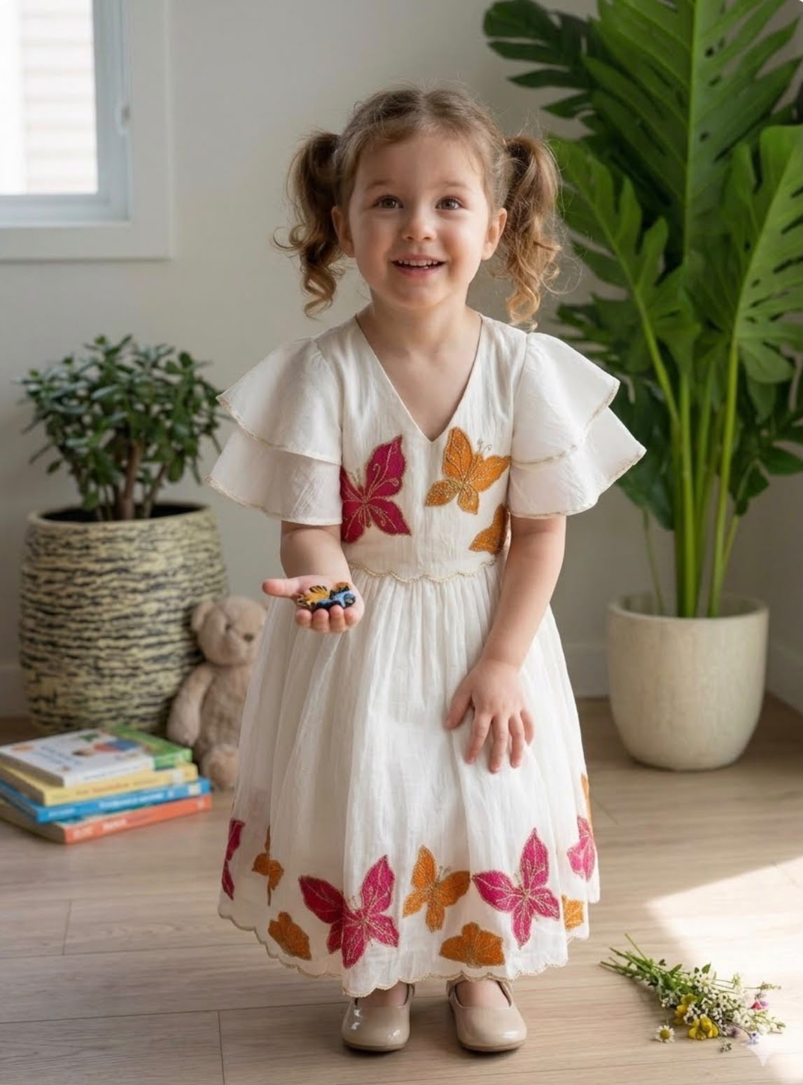 Tara Butterfly Embroidered Dress